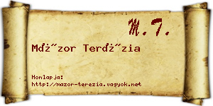 Mázor Terézia névjegykártya